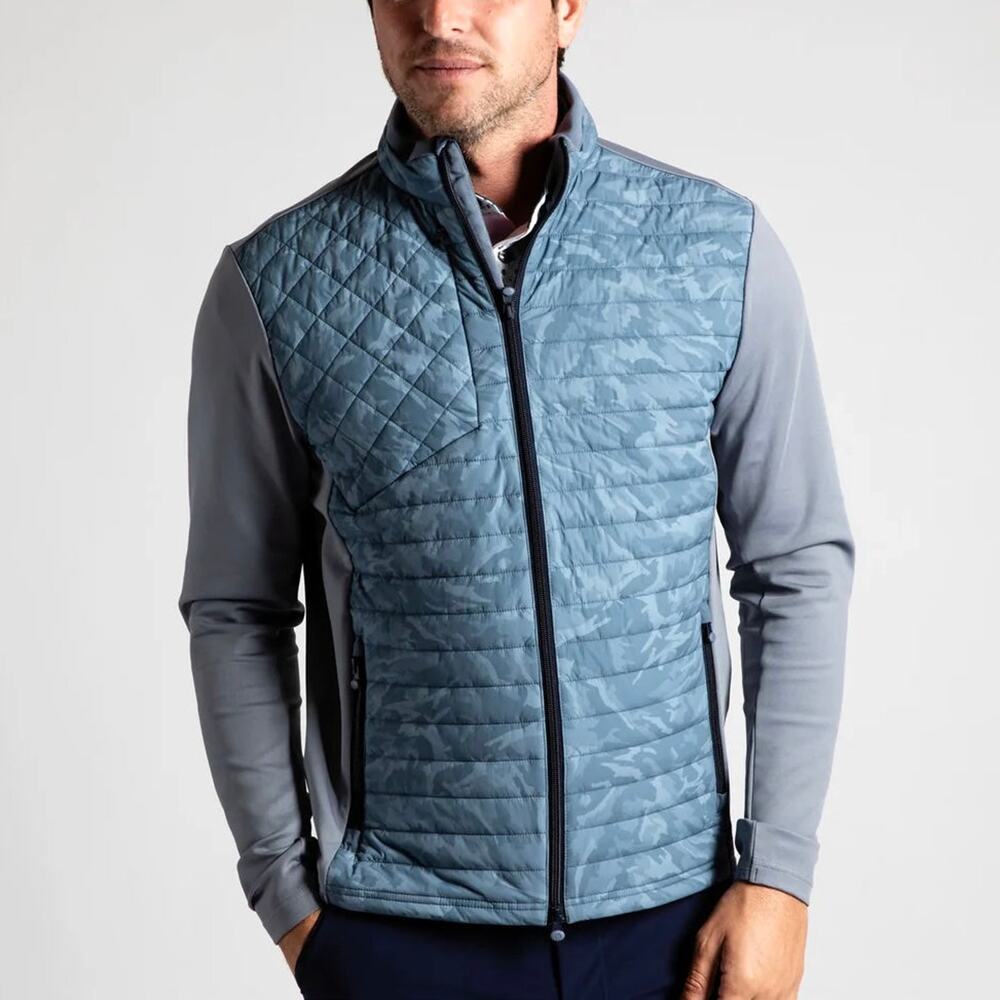 Greyson Midas Wolf Yukon Shadow Blue Hybrid Jacket S NEW Quilted Insulated Zip